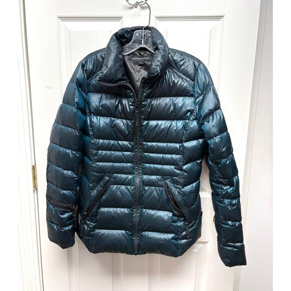 Andrew Marc Dark Green Puffer Jacket, Parka Length, Down Filled, Women's Size S - Picture 6 of 9